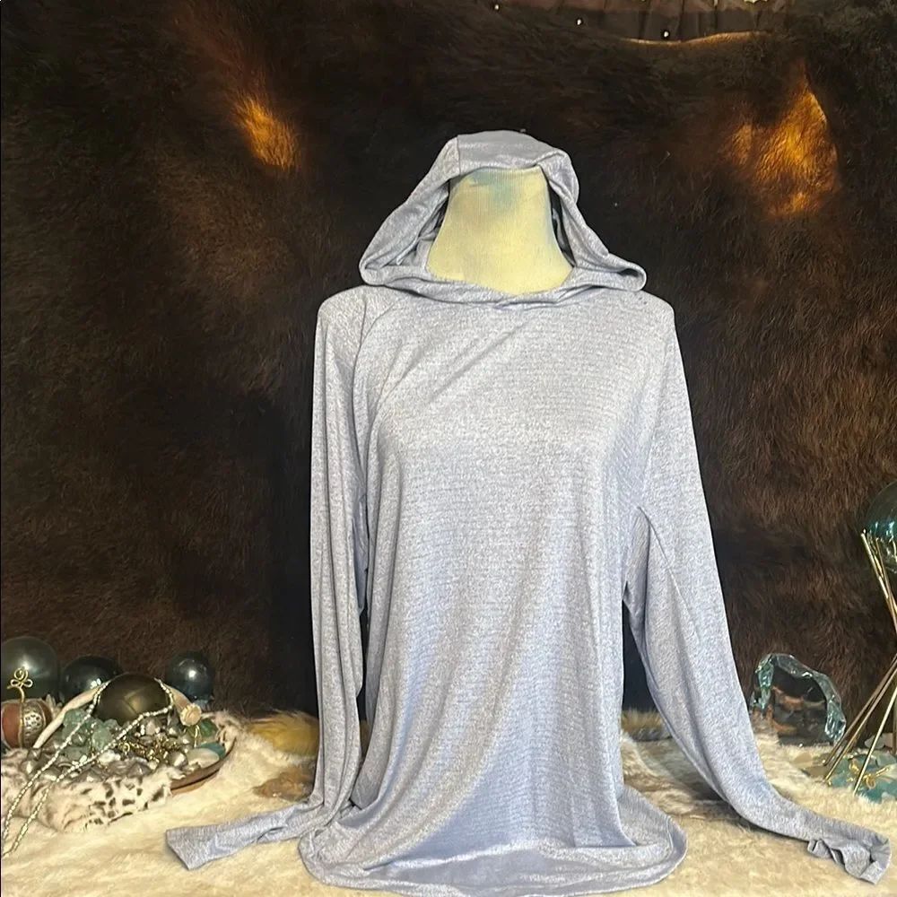 Lululemon Light Blue Hooded Long Sleeve Top L (5165)